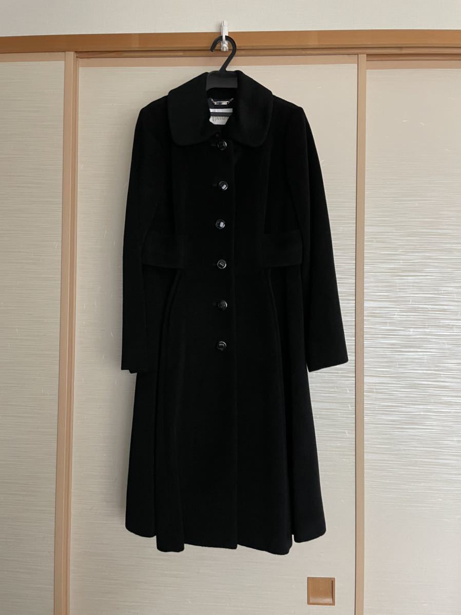美品❤︎Harrods お上品 アンゴラ ロングコート フォックス襟 ベージュ 