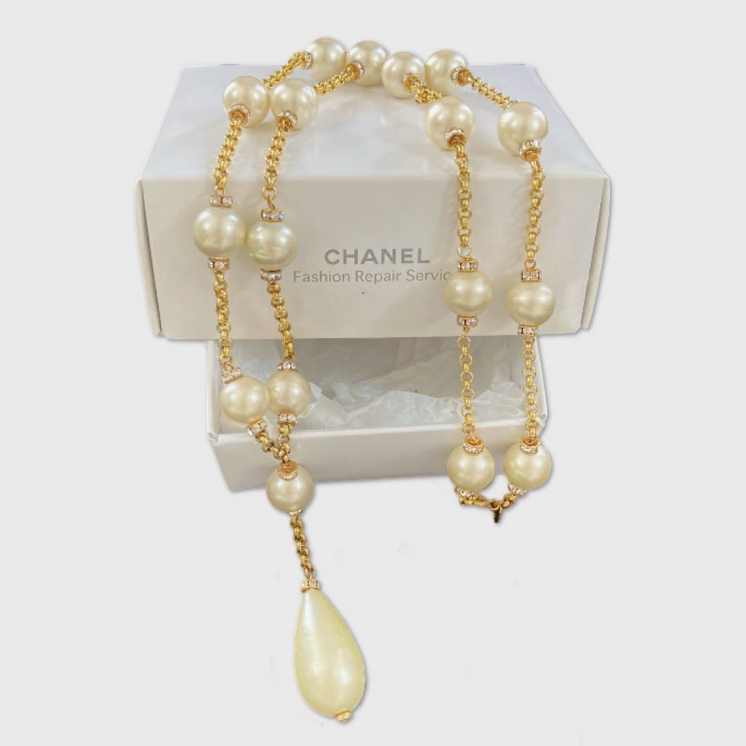1円　美品　CHANEL シャネル　ネックレス　パール　ゴールド　ヴィンテージ