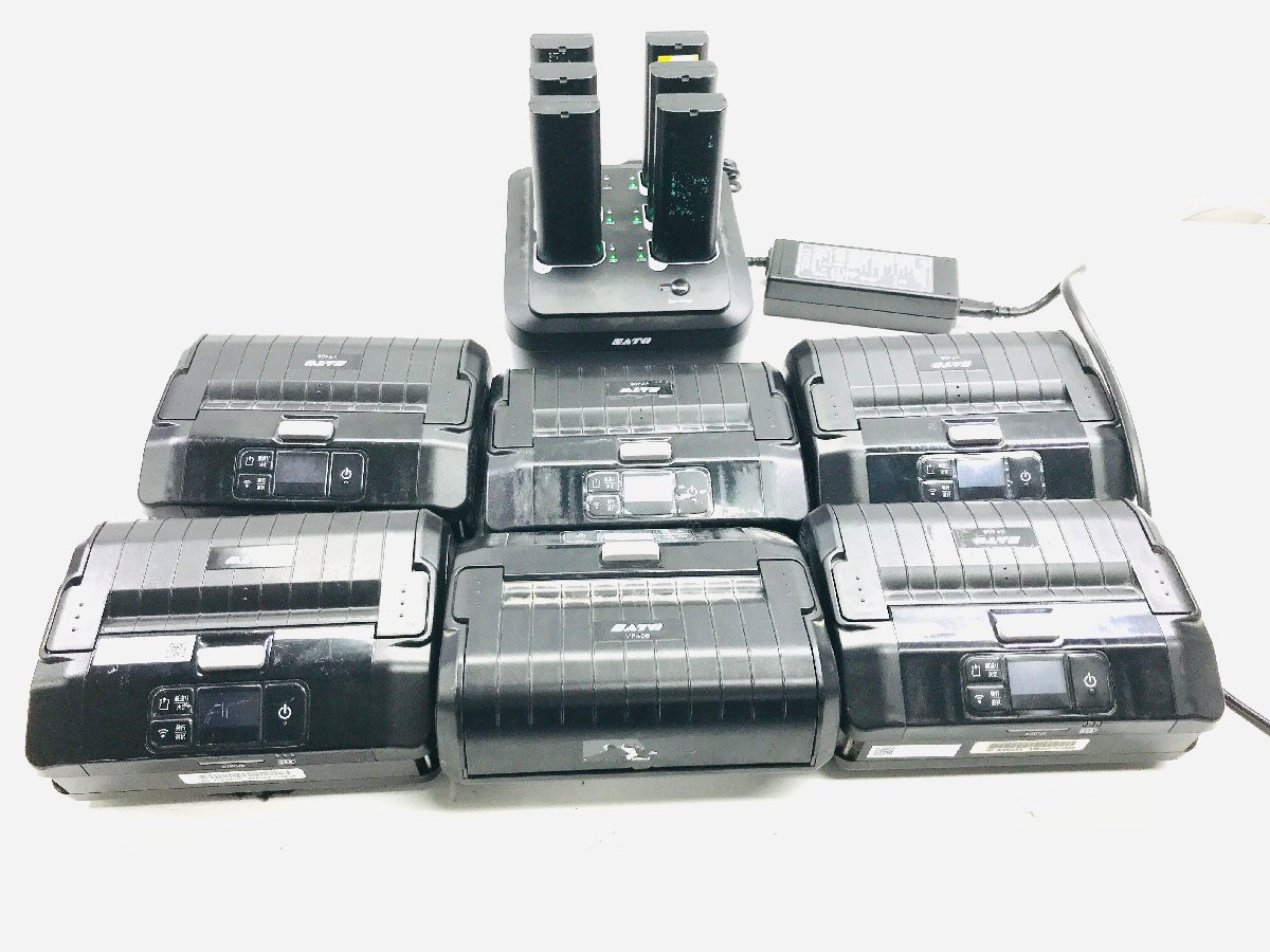 SATO ☆6台セット VP408-EX バーコード プリンタ＆6連バッテリー バー