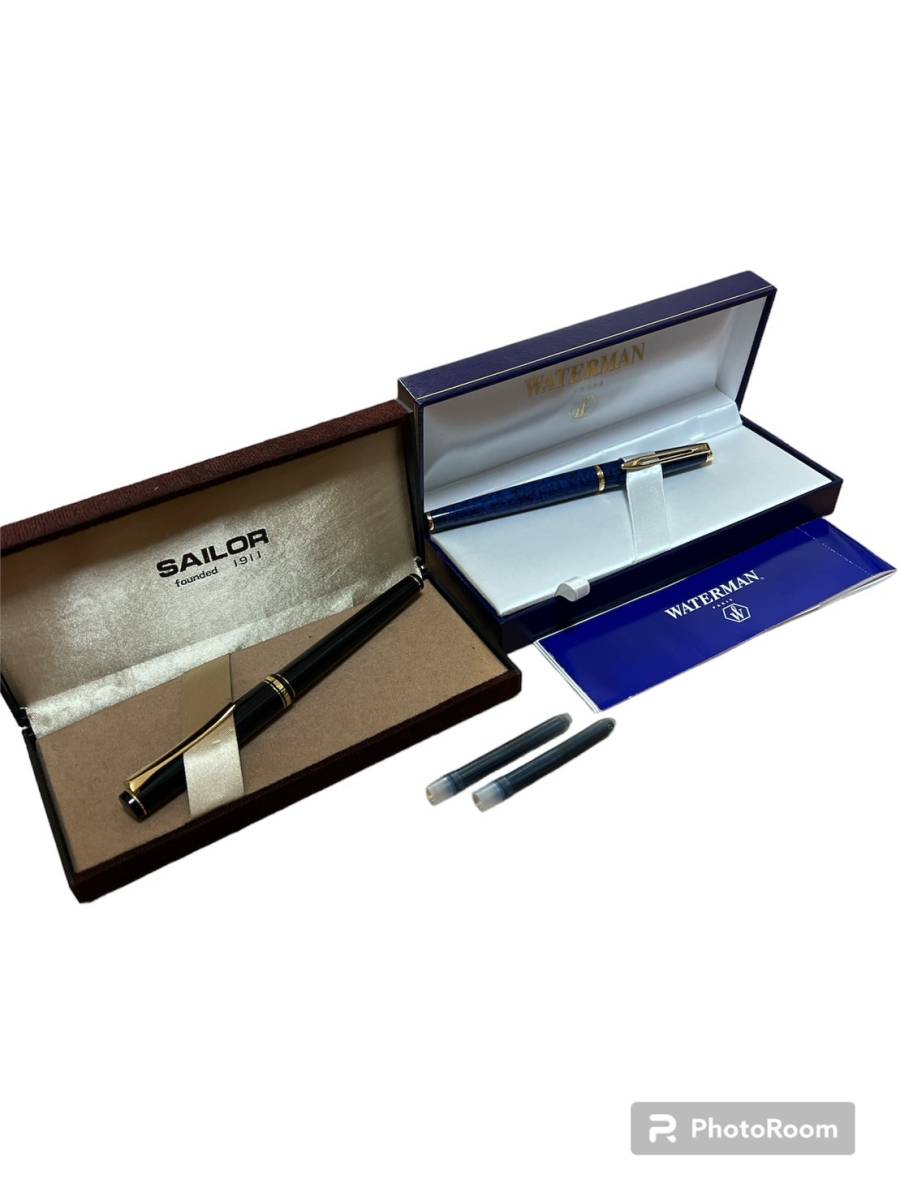 【O】万年筆　SAILOR　WATERMAN　PILOT　K14　585　ブランド筆記用具まとめ　１円スタート