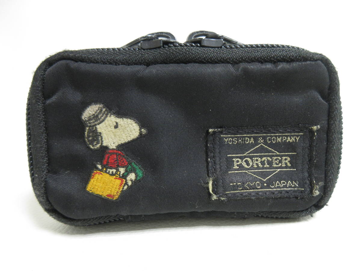 11918◇PORTER ポーター スヌーピー キーケース/キーホルダー ブラック