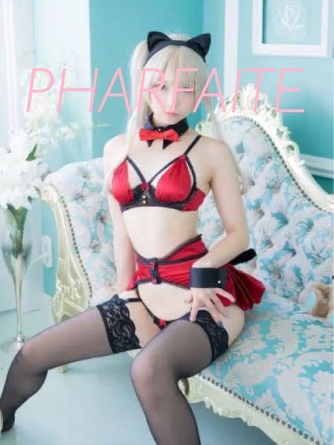 PHARFAITE パルフェット レースリミテーション ソーダ 猫耳カチューシャ PHARFAITE パルフェットレースリミテーションレッド猫 猫耳