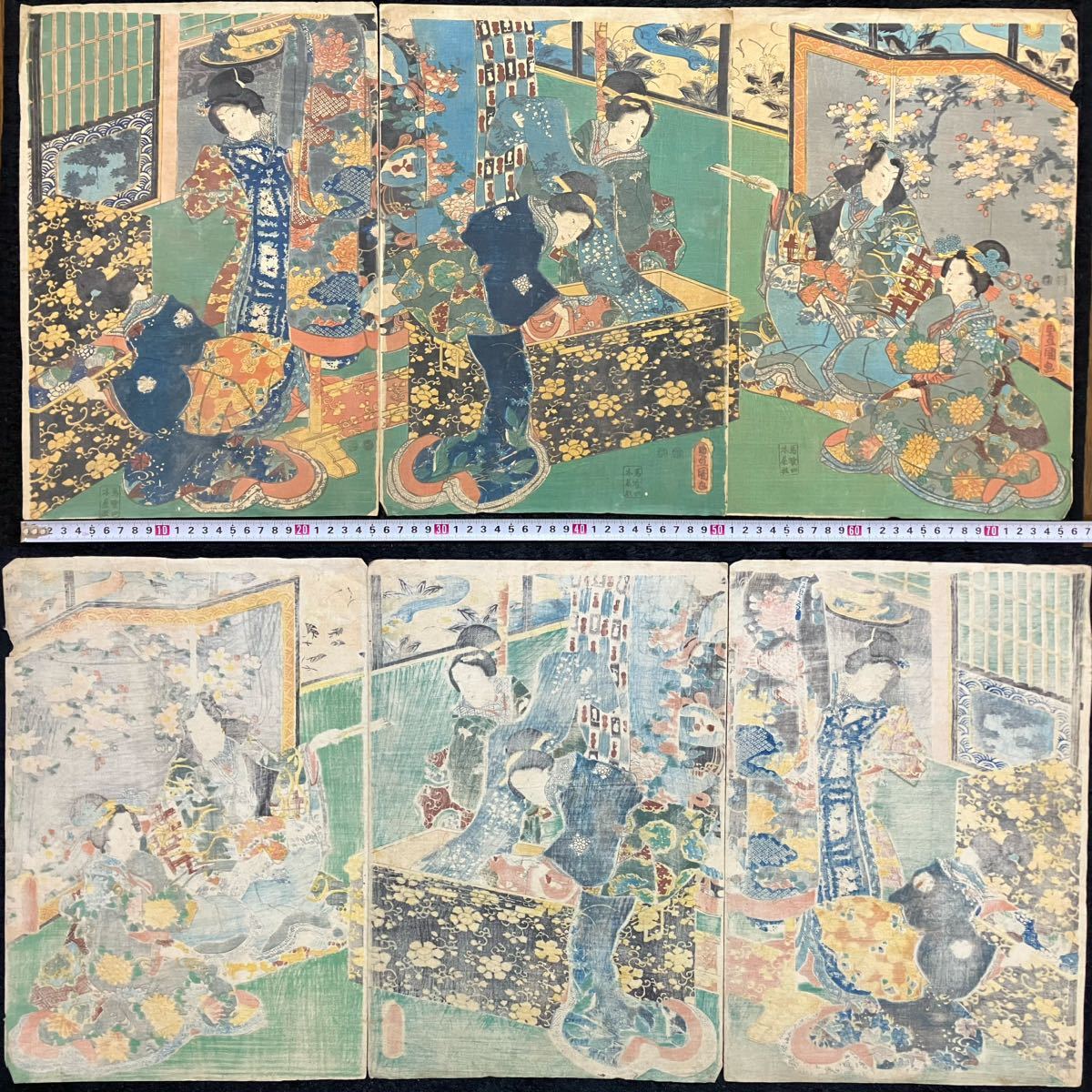 真作本物浮世絵木版画 真作江戸期 本物浮世絵木版画 江戸期⁄真作 三代 