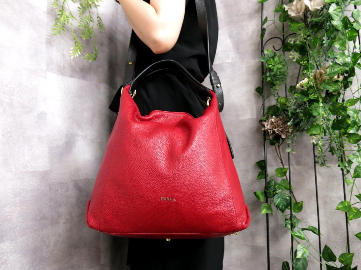 ○超美品○FURLA フルラ○エリザベス○カーフ レザー 本革○2way  