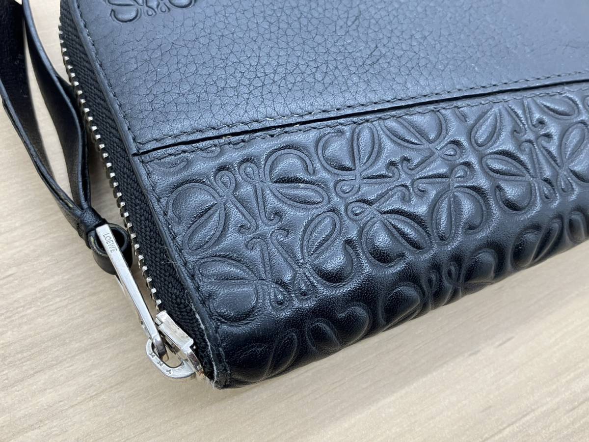ブランド別 ロエベ LOEWE リピートアナグラム 長財布 ラウンドジップ 