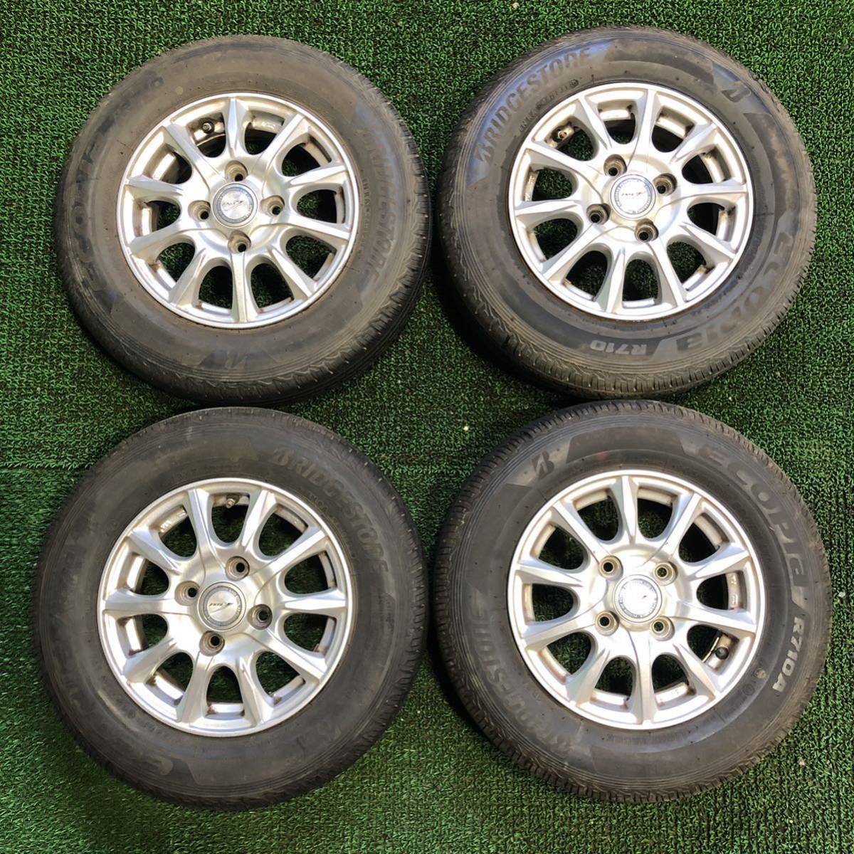 AC867-309 ブリヂストン ECOPIA R710A 145/80R12 80/78N LT 社外 JOKER 4.00B 4穴 100 +42 73mm アクティ アトレー バモス 等