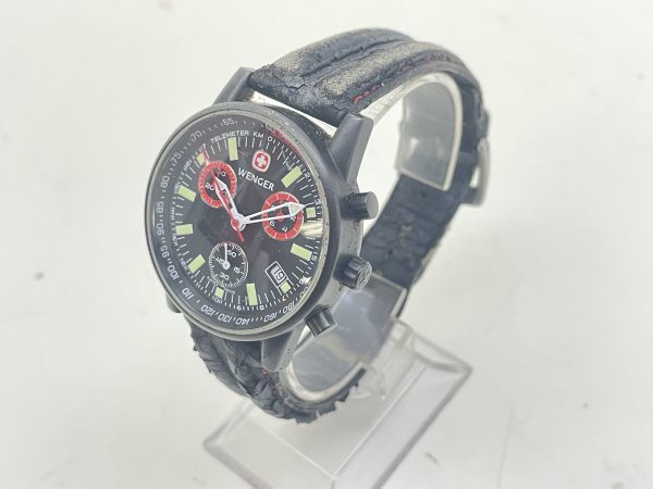 F741-S3-12099◎不動 WENGER ウェンガー 7073X クロノグラフ デイト メンズ QZ ◎現状品②