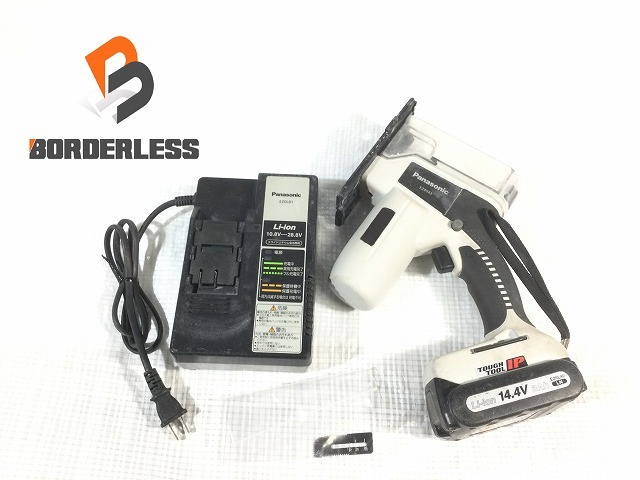 ☆中古品☆Panasonic パナソニック 14.4V 充電角穴カッター EZ4543 充電器 バッテリー1個付 ボードカッタ 内装業 78394