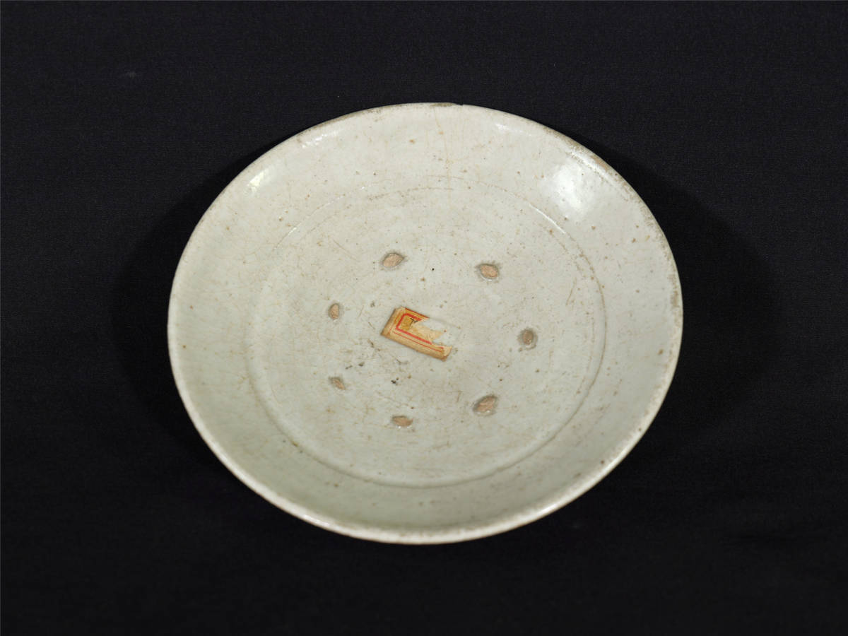 李朝 皿 韓国文化財管理局シール　時代物 朝鮮 韓国　古美術