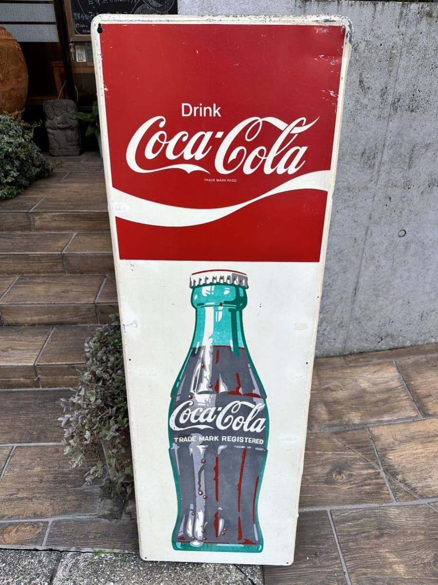 コカコーラ ビンテージ 昭和レトロ☆看板☆コカ・コーラ☆縦大型