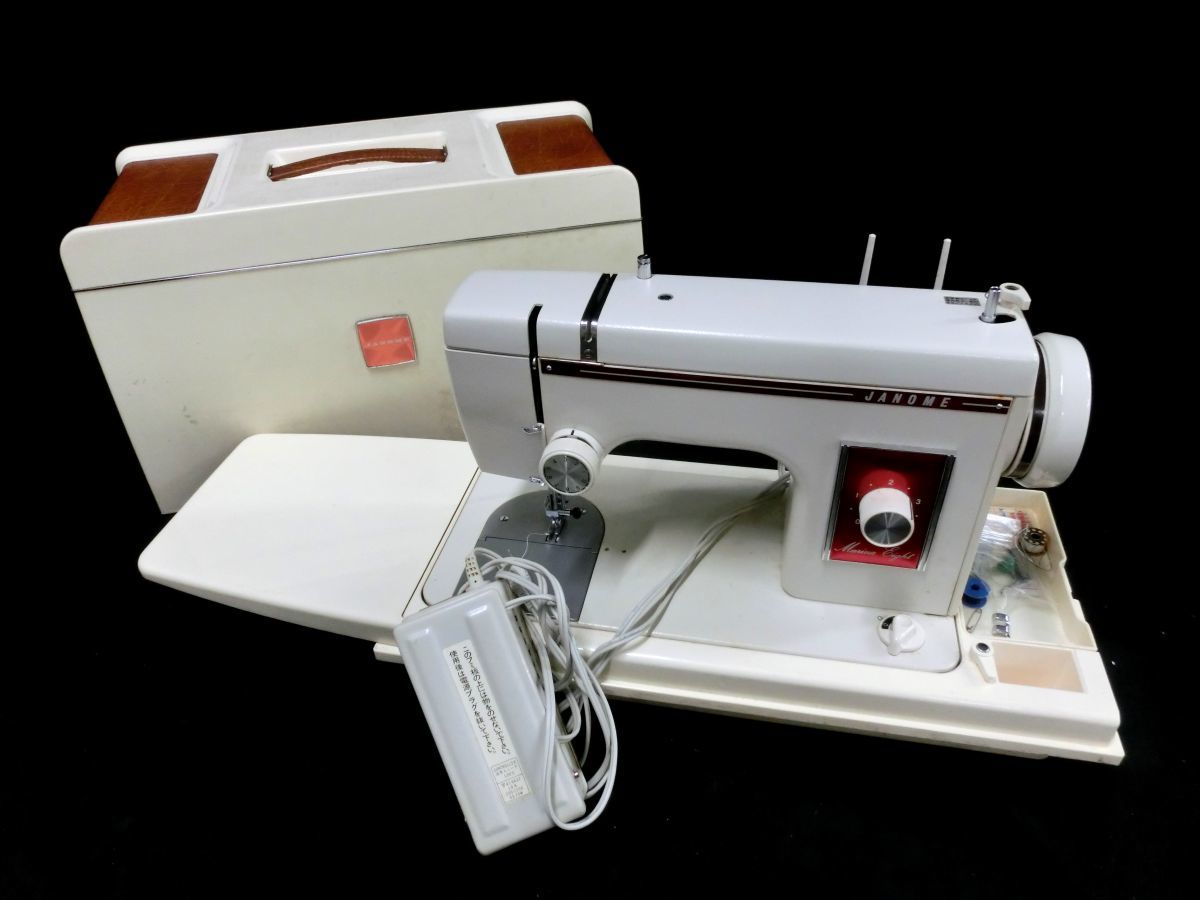 1000円スタート ミシン JANOME Marina Eight ジャノメ マリーナエイト MODEL 369 通電確認済み ケース/足踏みペダル付 8 ミ②8007