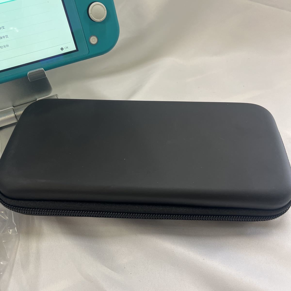 ①Nintendo Switch liteターコイズ本体 箱 ACアダプタ ケース付き
