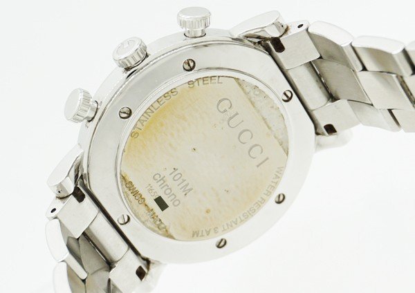 ◇【GUCCI グッチ】クロノグラフ メンズ腕時計 101M クォーツ腕時計