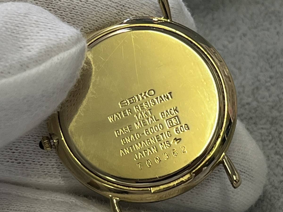 ☆動作品☆SEIKO Dolce 8N40-6000 14K セイコー ドルチェ クオーツ 