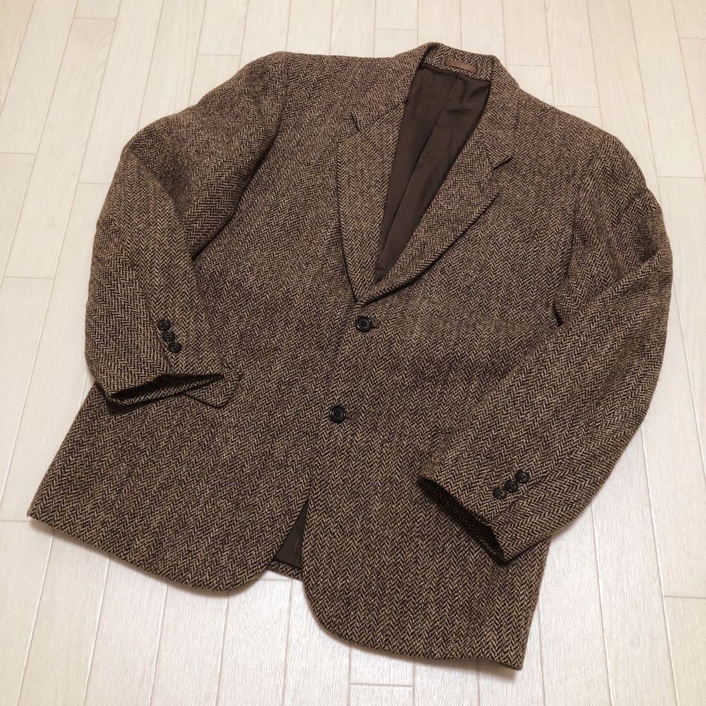 和15★ MEN'S BIGI Harris Tweed メンズビギ ハリスツイード テーラードジャケット ツイードジャケット 4 メンズ ブラウン