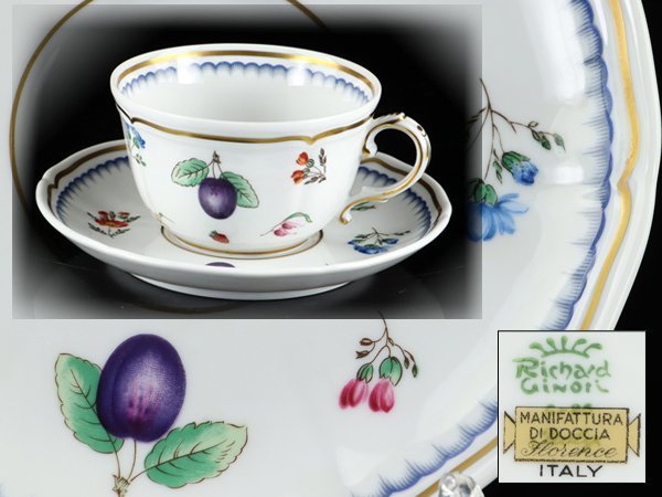 魁◆本物保証 Richard Ginori リチャードジノリ イタリアンフルーツ カップ&ソーサー 美品