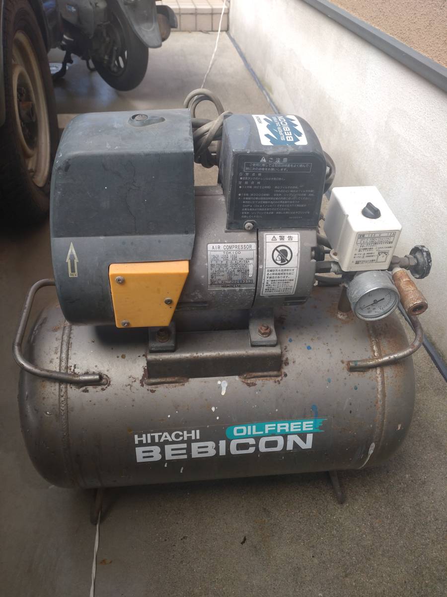日立 エアーコンプレッサー ベビコン 100V 30L　ジャンク