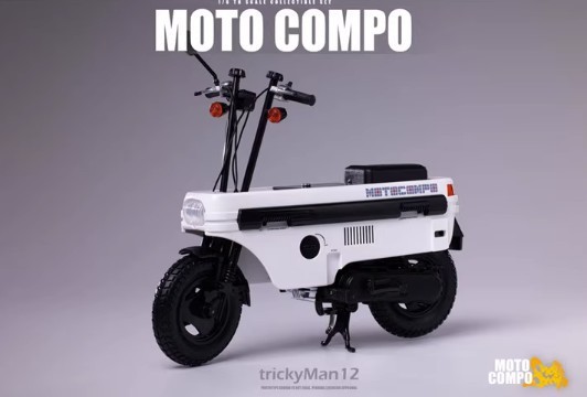 Trickyman12 1/6スケールフィギュア MOTOCOMPO White Ver. 折り畳み式 ミニバイク (検 ホットトイズ JTスタジオ ホンダ モトコンポ