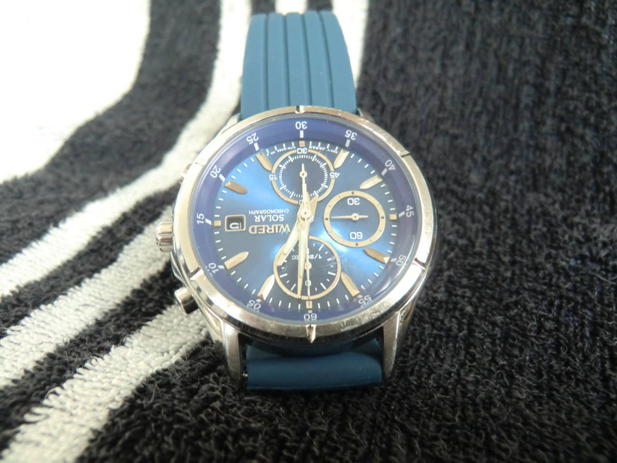 SEIKO WIRED V176-OAEO ソーラー 青文字盤 稼働 【公式通販】
