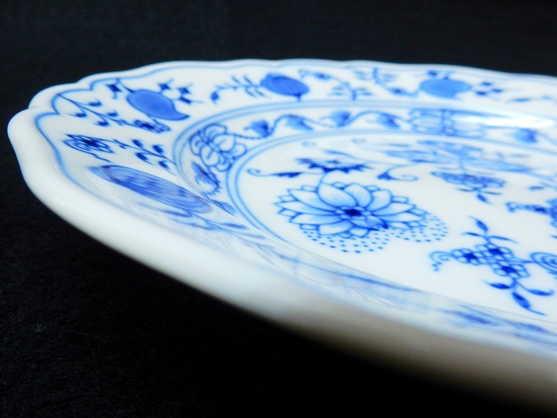 1000円スタート 皿 プレート 2点セット Meissen マイセン ブルー