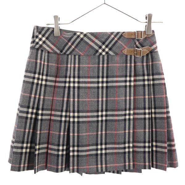 バーバリーブルーレーベル 日本製 ラッププリーツ チェック柄 スカート