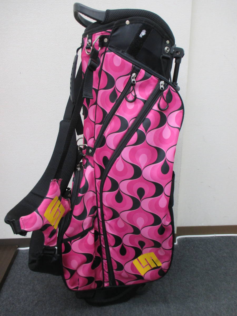 ○中古○ラウドマウスゴルフ キャディバッグ○Loud Mouth Golf○ピンク