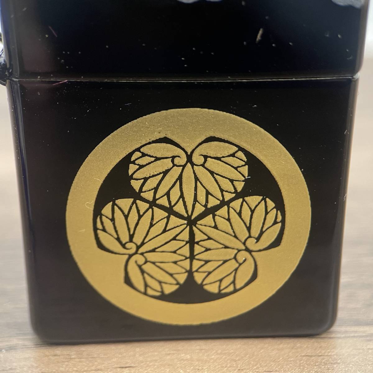 A9-64］【火花確認済み】Zippo ジッポー 本金蒔絵 葵ノ紋 黒漆塗り