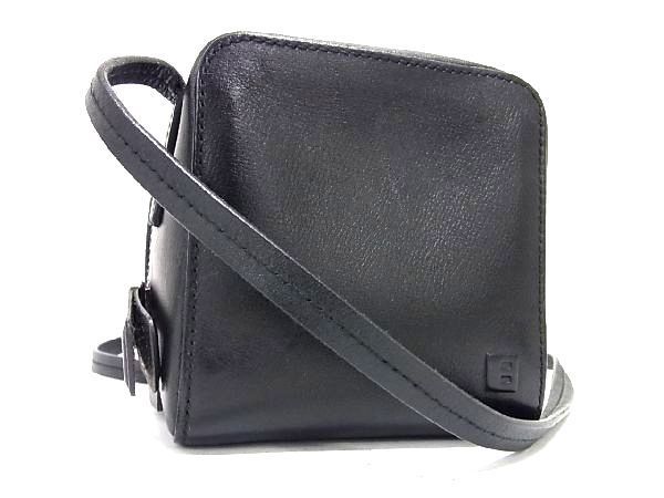 1円 ■美品■ BALLY バリー レザー クロスボディ ショルダーバッグ ポシェット 斜め掛けかばん レディース ブラック系 AS2298