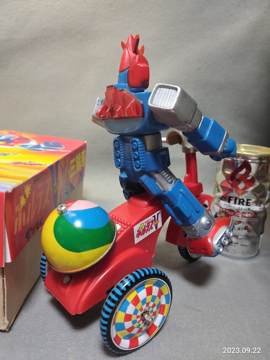 昭和レトロ 超電磁マシーン ボルテスV 大サイズ ソフビゼンマイ三輪車 