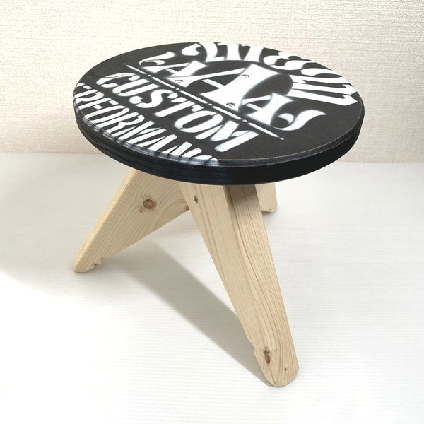 新品】M＆M Circle Stool Low Seat painting AAA logo サークル