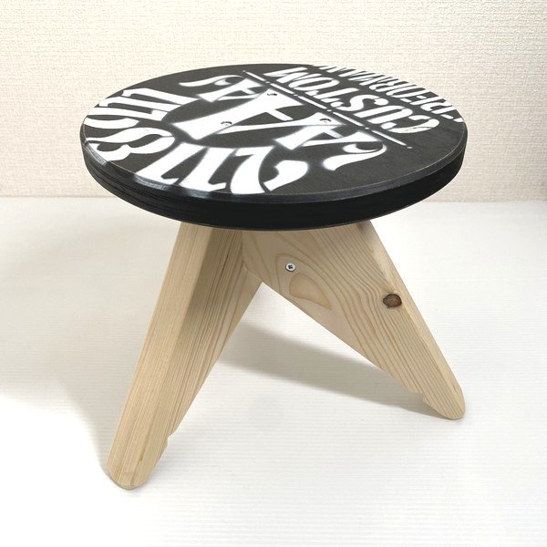 新品】M＆M Circle Stool Low Seat painting AAA logo サークル