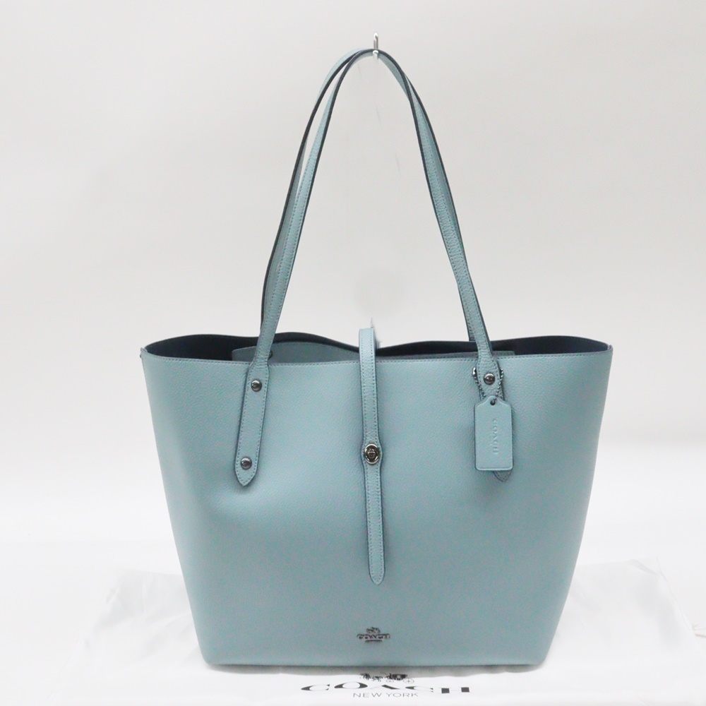 COACH コーチ マーケット トートバッグ 58849 ライトブルー ショルダー 