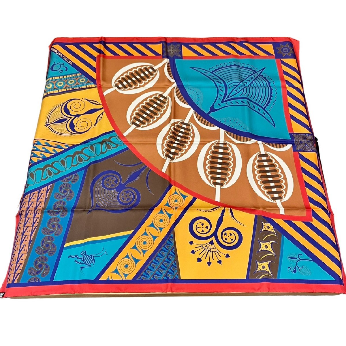 HERMES エルメス カレ90 スカーフ シルク クレタの幾何学(スカーフ 