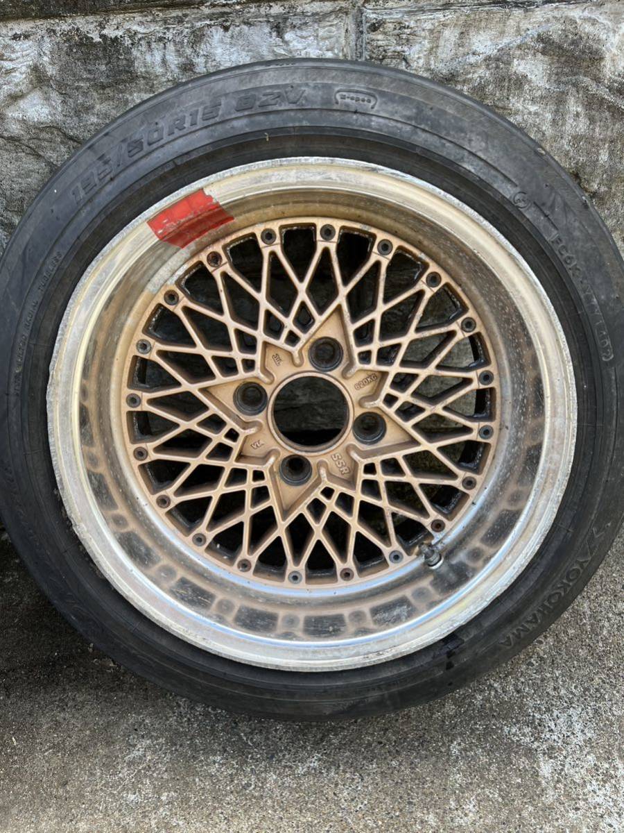 当時物 SSR TYPEA 15インチ 7.5J オフセット－5 深リム 2本 PCD114.3
