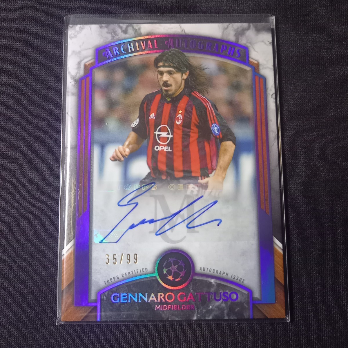 99シリ 1stNo ジェンナーロ ガットゥーゾ 直筆サイン topps ac milan 