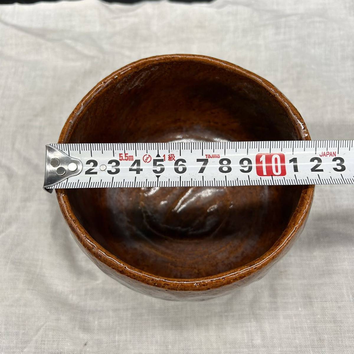 松雲窯 泉喜仙 作 赤茶碗 赤楽 大樋焼 共箱 共布 栞 茶道具 抹茶