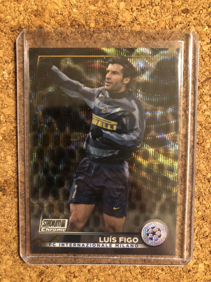 2022-23 Topps Stadium Club Chrome UCL Luis Figo Black/Gold Electric Charge /35
