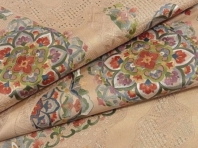 平和屋1□総刺繍 スワトウ相良刺繍 袋帯 道長正倉院花唐草