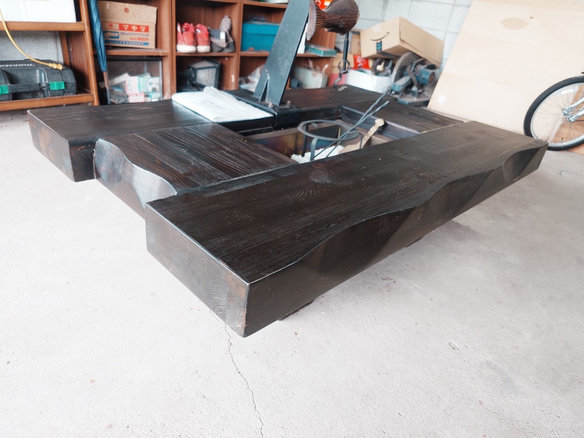 直接引取り限定 引き上げ品 囲炉裏テーブル 囲炉裏未使用 蓋付き 古