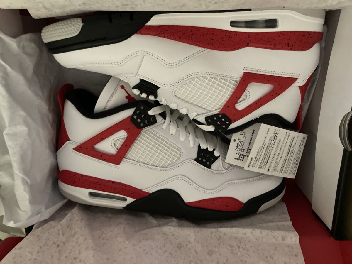 新品未使用 28.5cm Nike Air Jordan 4 retro white/fireRed black 