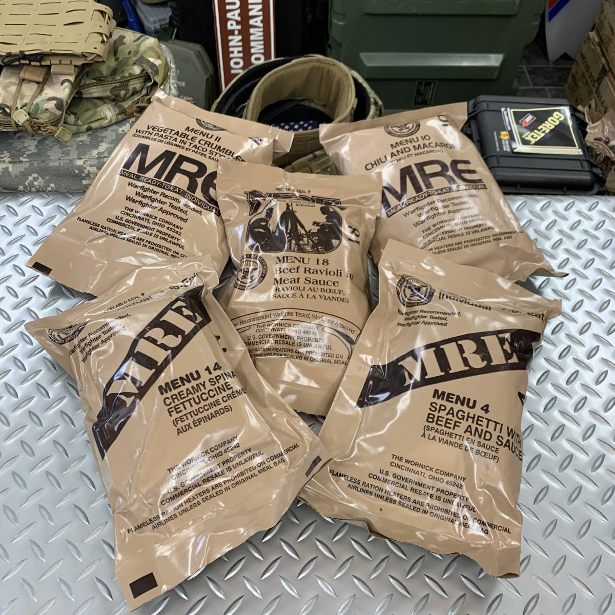 2月末まで受け取り 米軍実物 MRE/WORNICK Meal-Ready-To-Eat レーション 2023検品/5個