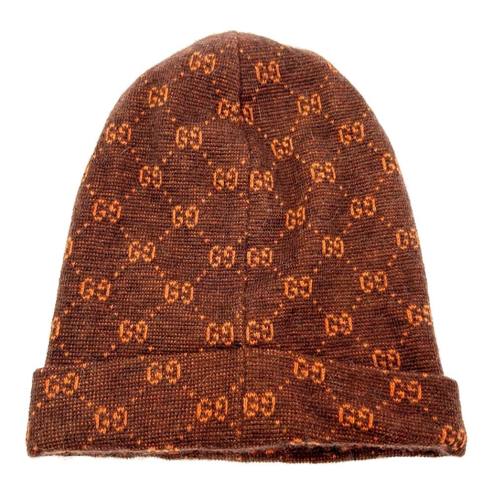 箱付き】 GUCCI グッチ アルパカ GG ニットキャップ 男女兼用 ブラウン