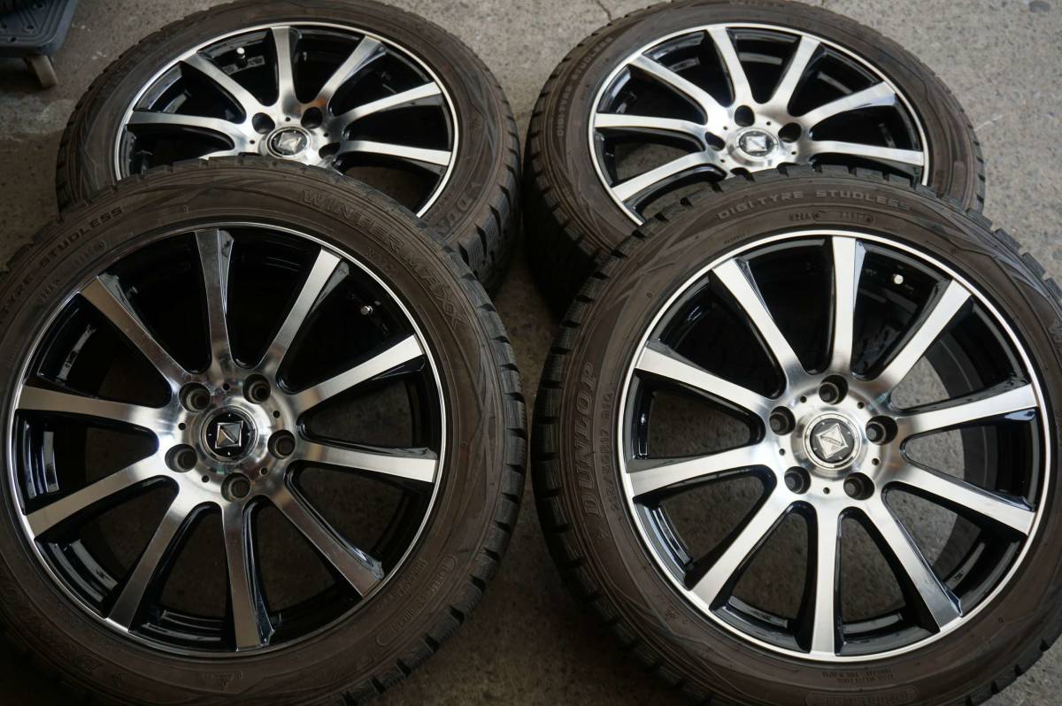 深溝 ダンロップWM01 215/50R17 RIZLEY 7J +48 PCD114.3 レヴォーグ プリウスα SAI リーフ ジェイド アクセラ ノア エスクァイア*699s