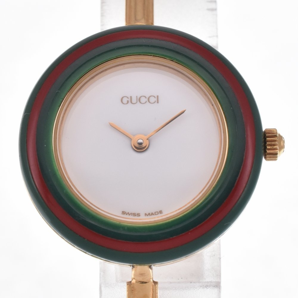 グッチ GUCCI 11/12.2 チェンジベゼル GP クォーツ レディース 内箱付き L#126476