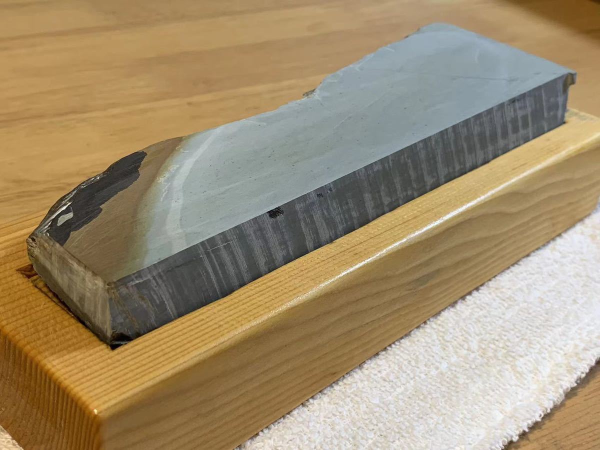 手引きの古い産地不明の仕上砥石 約 205 x 70 x 30 mm