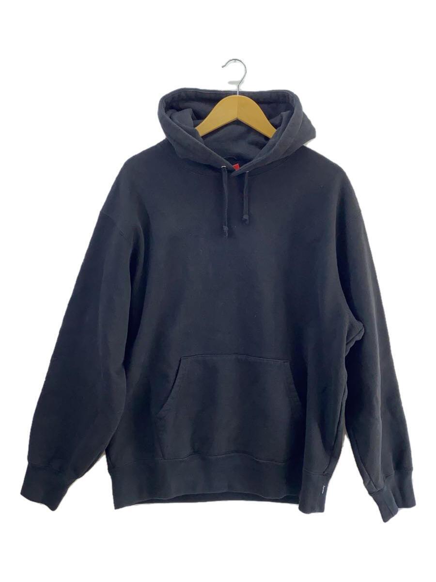 Supreme コットンパーカーBLK Supreme◇パーカー/L/コットン/BLK/Satin Applique Hooded Sweatshirt