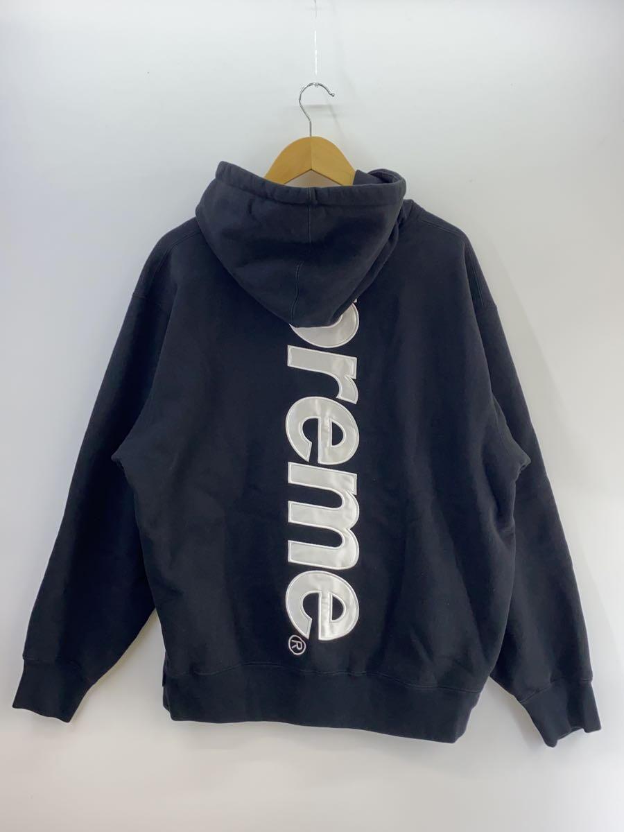 Supreme コットンパーカーBLK Supreme◇パーカー/L/コットン/BLK/Satin Applique Hooded Sweatshirt