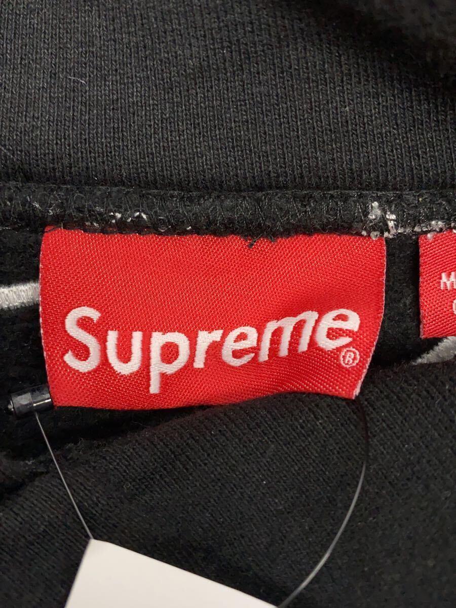 Supreme◇パーカー/L/コットン/BLK/Satin Applique Hooded Sweatshirt
