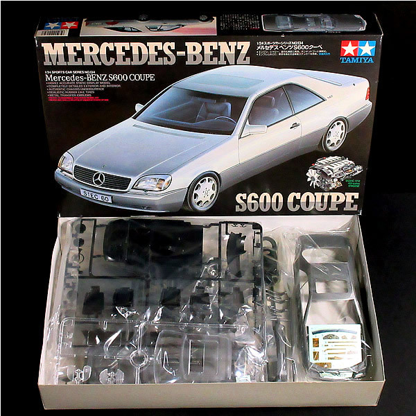タミヤ 1/24 メルセデス ベンツ S600 クーペ (V12エンジン再現) 1994年