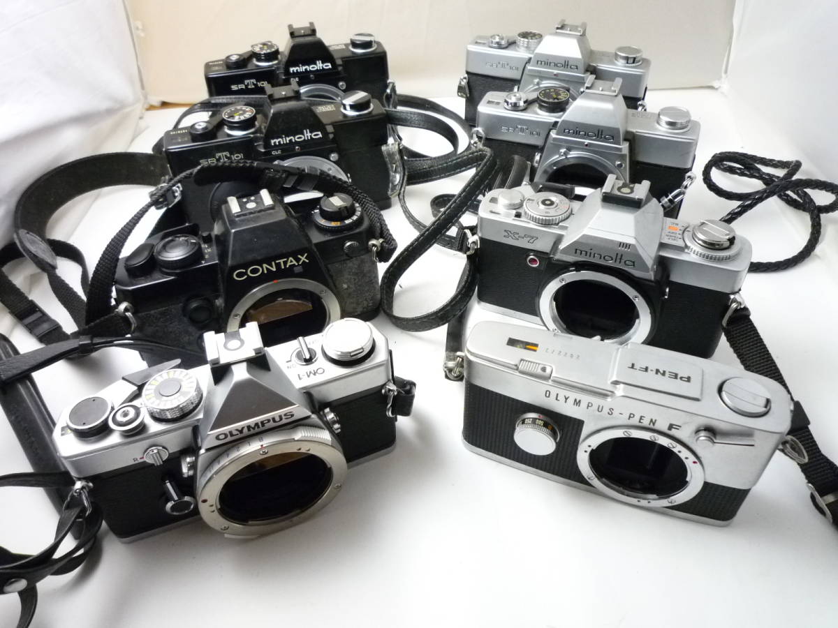 kj01ジャンク☆OLYMPUS PEN FT, OM-1, CONTAX 139 QUARTZ, Minolta X-7 